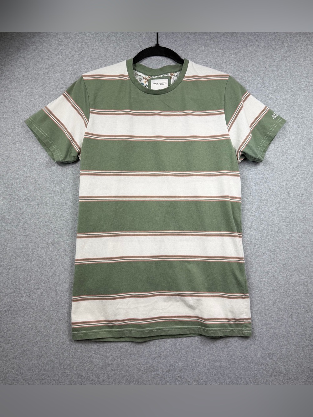 Denim & Flower Rick Singh Green Striped T-shirt Men’s Size Medium